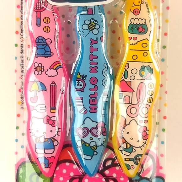 SANRIO Hello Kitty Set of 3 Child's Soft Toothbrushes by Firefly, Factor… - Picture 6 of 14